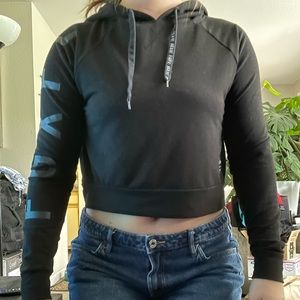 Flag Nor Fail black cropped hoodie